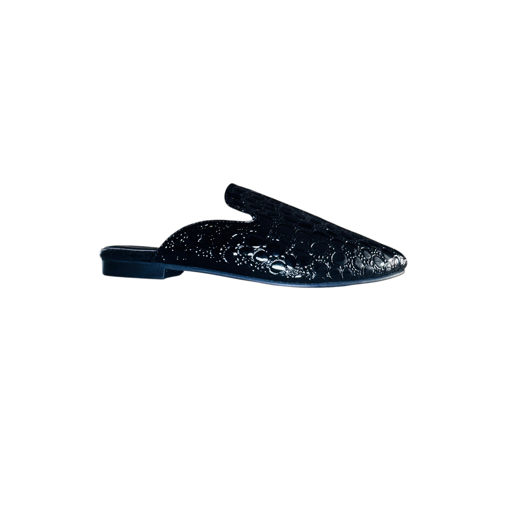 BABOUCHE - CROCO NOIR