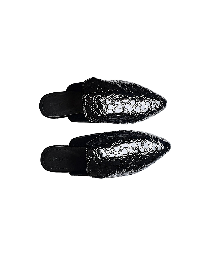 BABOUCHE - CROCO NOIR