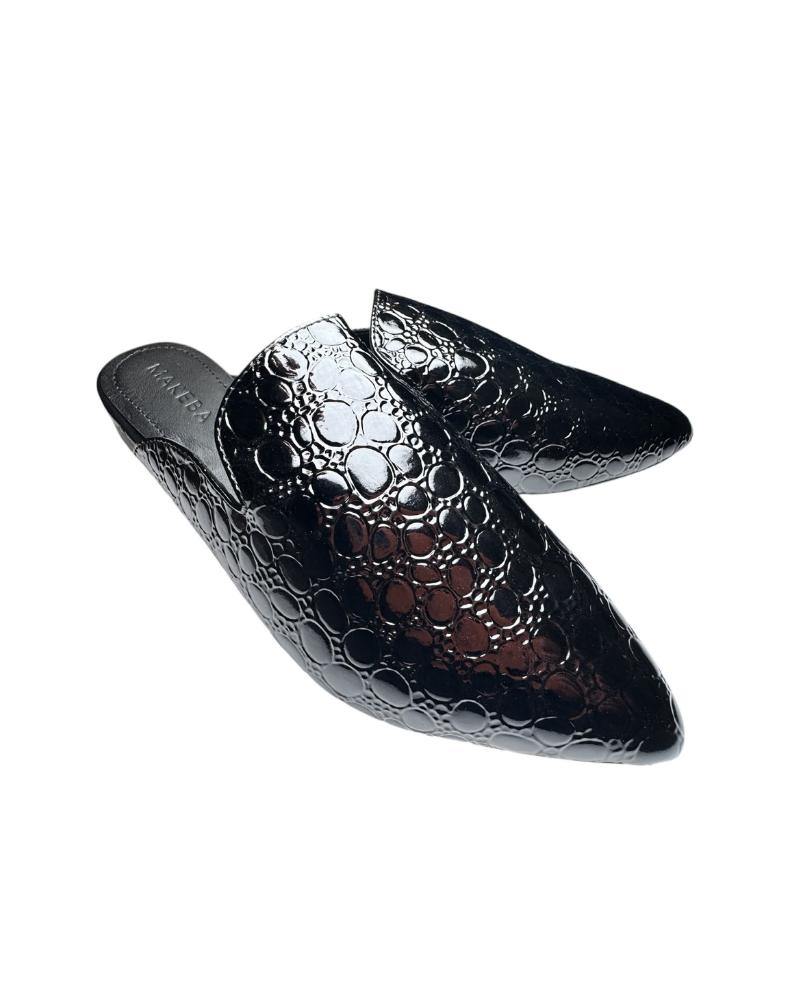 BABOUCHE - CROCO NOIR