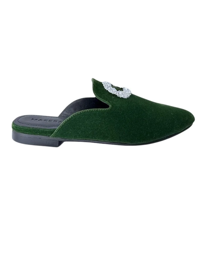 Babouche - OLIVE VELVET